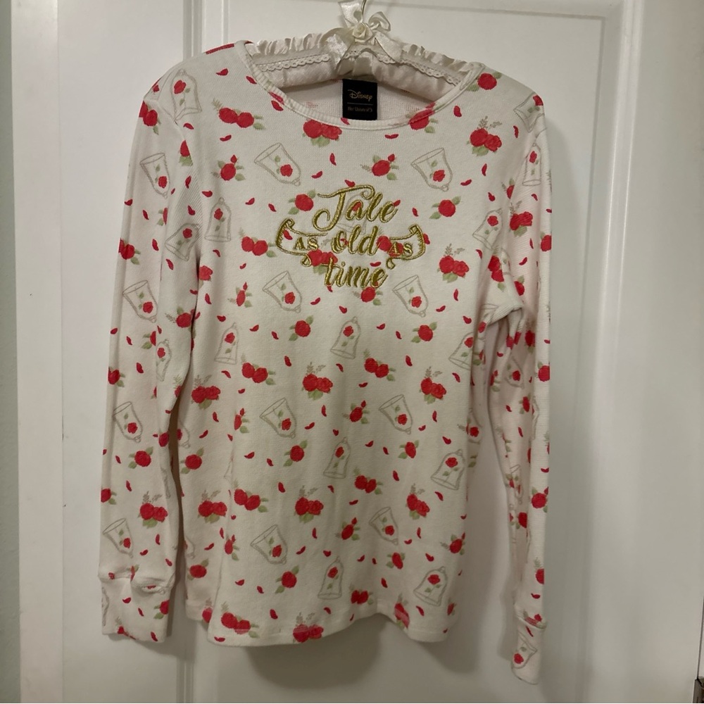 Her Universe Beauty & the Beast-TALE AS OLD AS TIME-Long Sleeve-Thermal Top-sz L